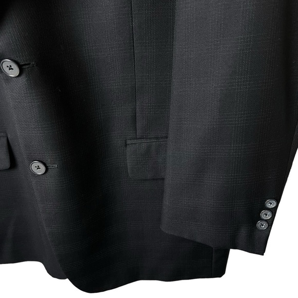 Joseph Abboud Windowpane Suit Blazer Men's Jacket 100% WOOL 2 Button SZ 42R W36 - Picture 3 of 12